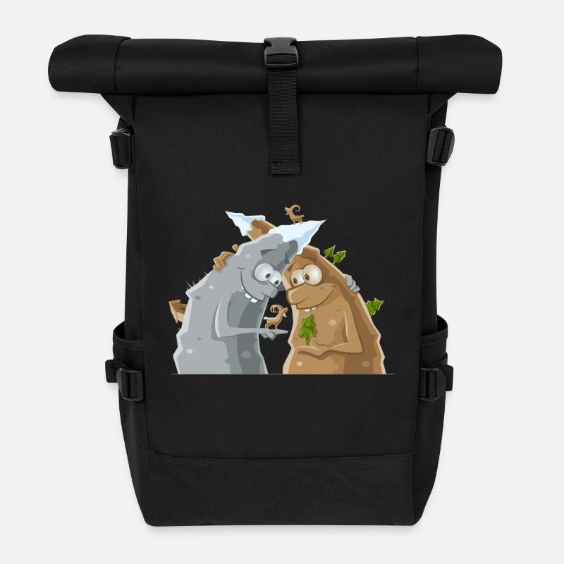 VL123_Berge_4c - Rolltop Rucksack - Schwarz