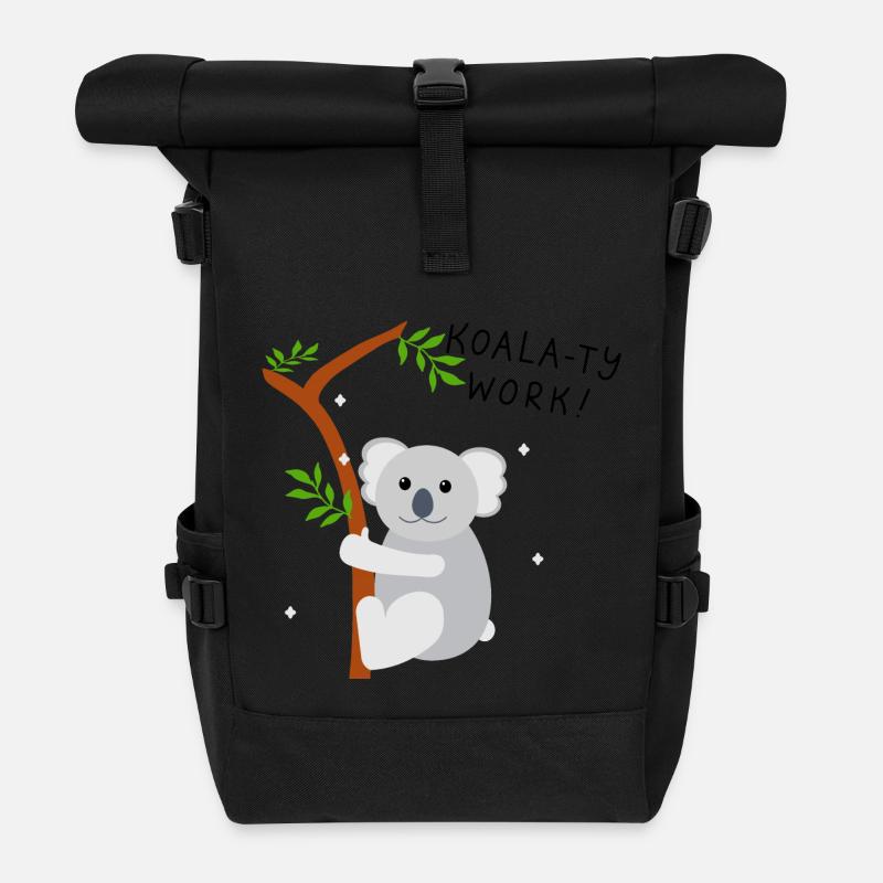 Koala bear - Roll Top Backpack - black