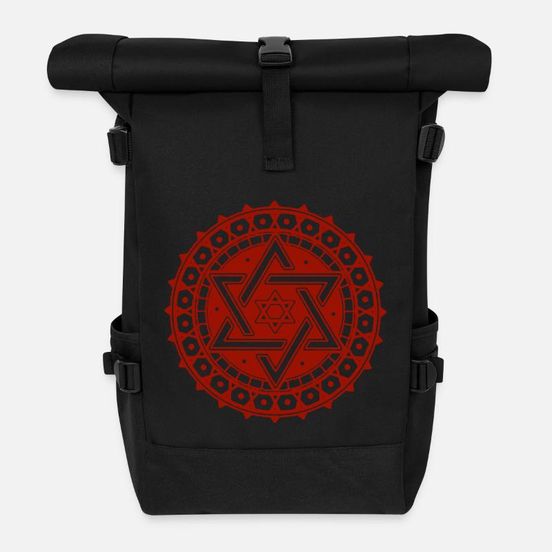 Davidstern - Rolltop Rucksack - Schwarz
