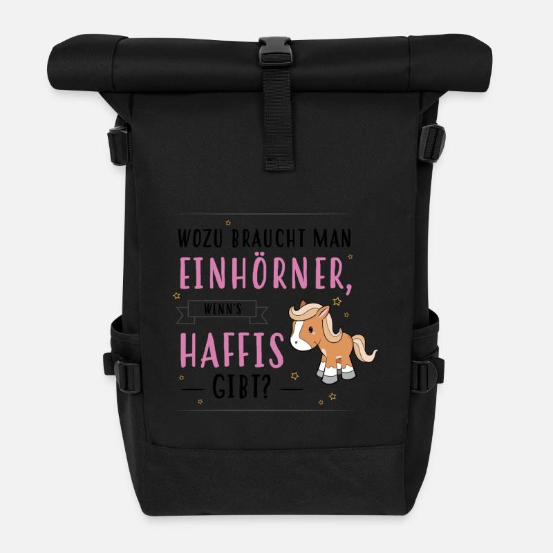Wozu Einhörner Haflinger - Rolltop Rucksack - Schwarz
