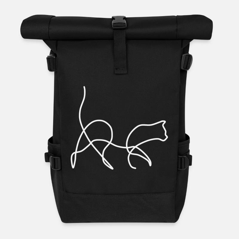 chat - Sac à dos roll top - noir