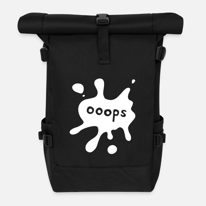 Fleck ooops white - Rolltop Rucksack - Schwarz
