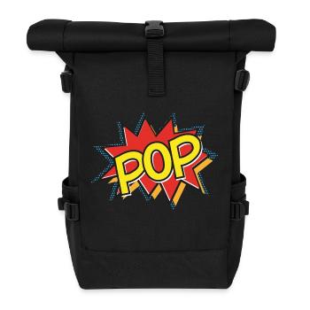 POP - Comic Strip Action Bubble - Pop-Art – gelb - Rolltop Rucksack - Schwarz - Vorne