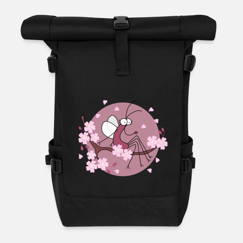 Djen Wana loves cherry blossom - Roll Top Backpack - black