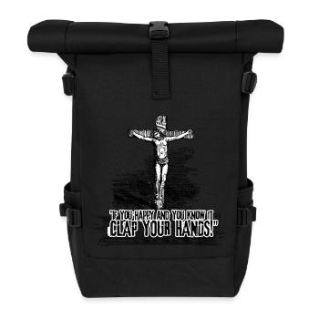 If you happy and you know it - Sac à dos roll top - noir - Devant