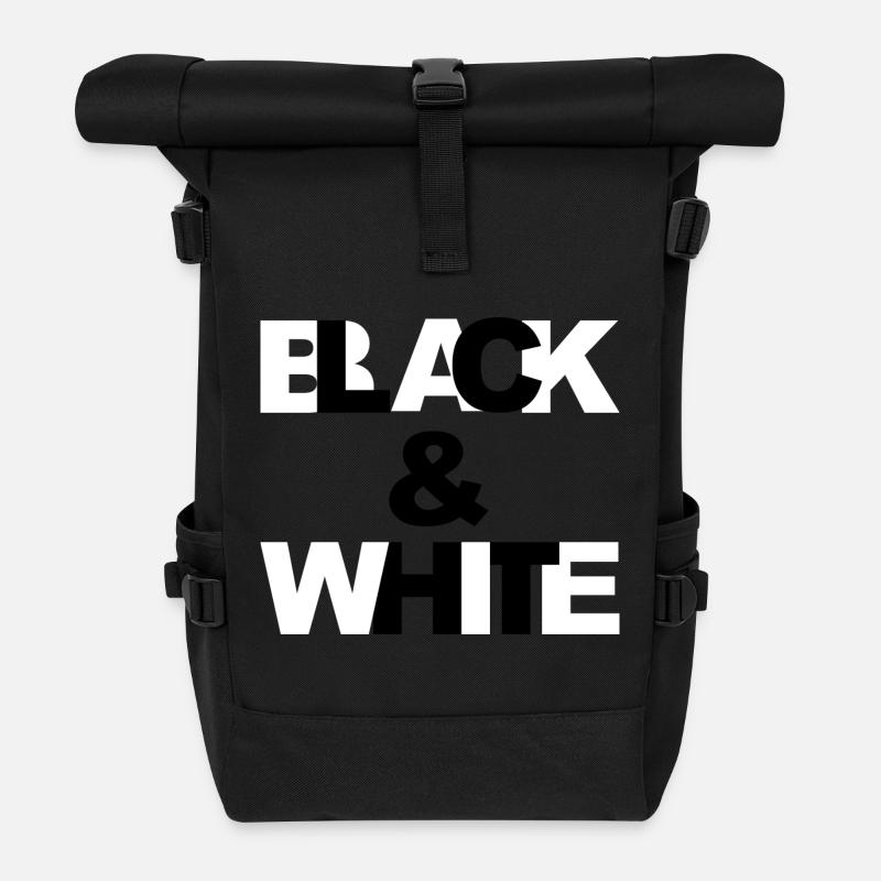 Black & White - Rolltop Rucksack - Schwarz