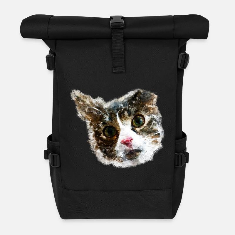 gxp katze for real wasserfarbe mix - Rolltop Rucksack - Schwarz