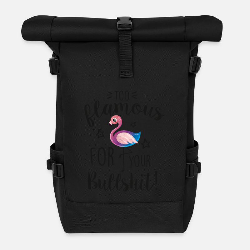 Too flamous Flamingo - Rolltop Rucksack - Schwarz