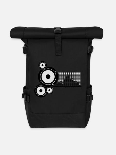 musik - Rolltop Rucksack - Schwarz