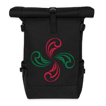 Lauburu croix Basque - Sac à dos roll top - noir - Devant