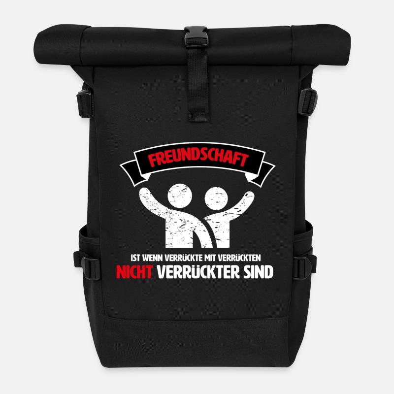 Bester Freund, Best Friends, Freunde Freundschaft - Rolltop Rucksack - Schwarz