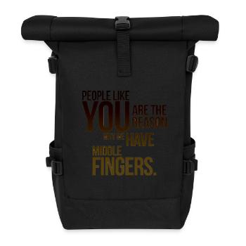 QUOTES ABOUT PEOPLE - Roll Top Backpack - black - Front