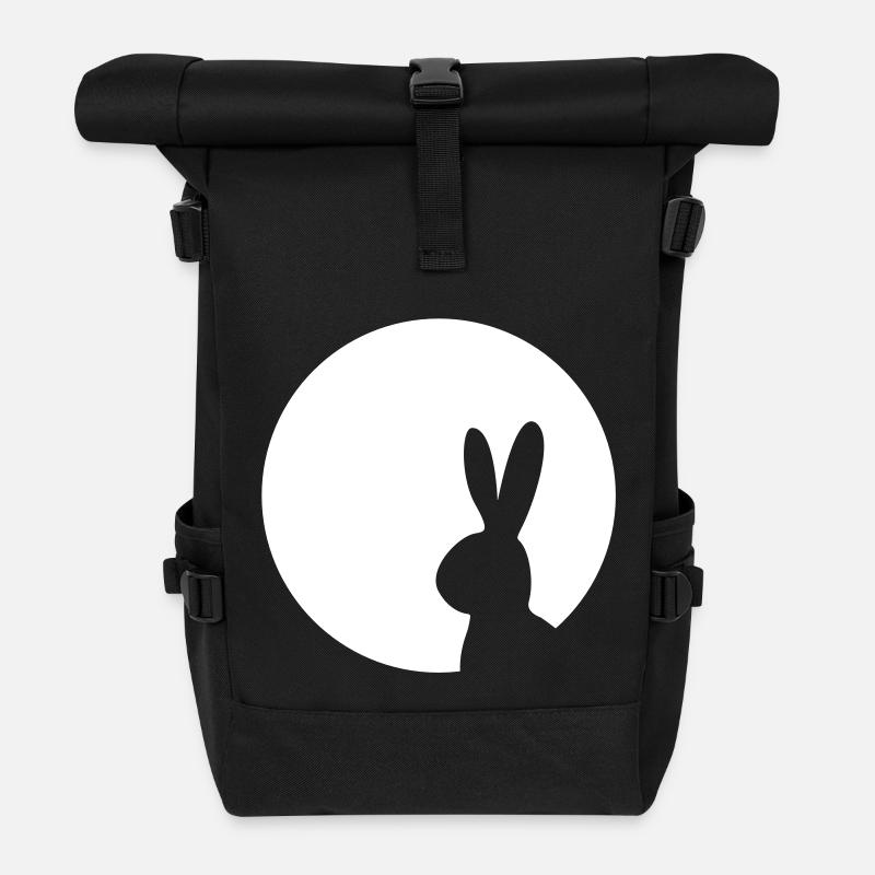 Moony lapin lapin dans la lune - Sac à dos roll top - noir