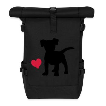 Jack Russell Terrier - Sac à dos roll top - noir - Devant