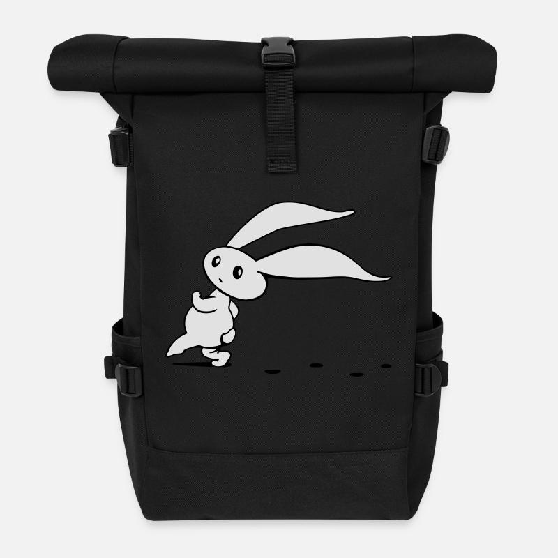 süsser Comic Oster Hase schleicht herum - Rolltop Rucksack - Schwarz