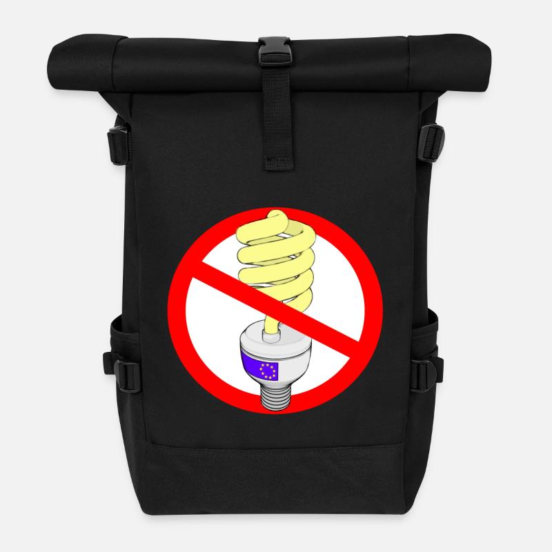 energy saving lamp - Roll Top Backpack - black