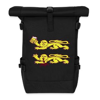 lion beer normandy - Roll Top Backpack - black - Front