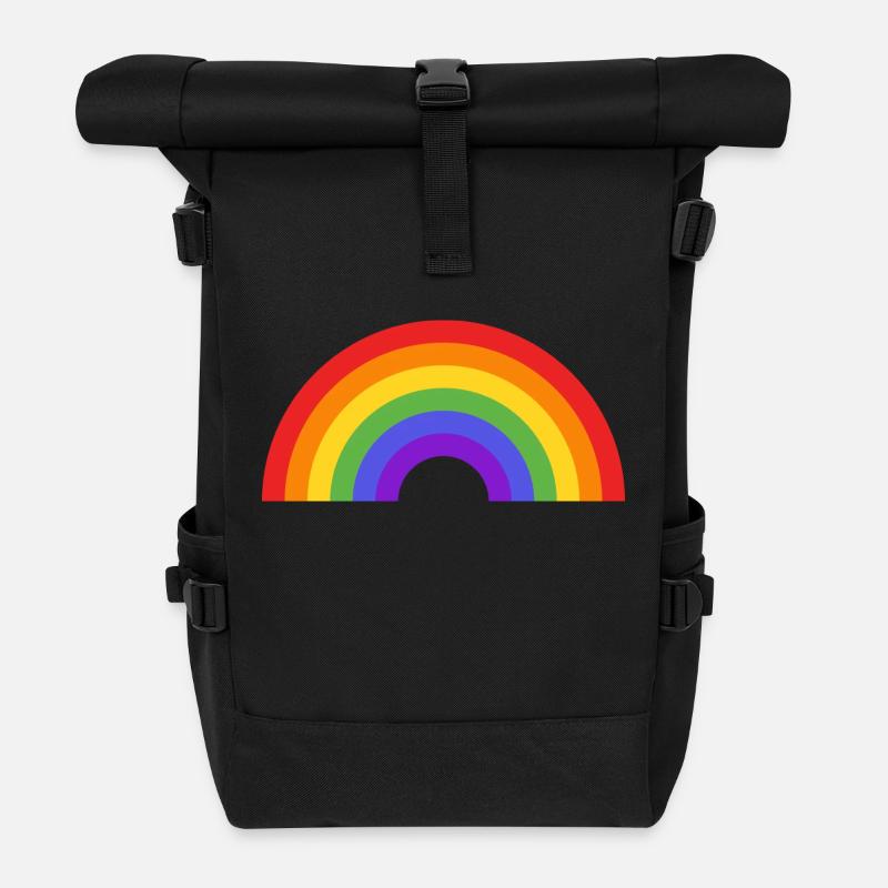 Regenbogen - Rolltop Rucksack - Schwarz