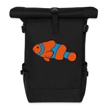 Clown Fish Drawing - Roll Top Backpack - black - Front