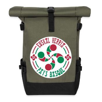 croix basque lauburu 59 - Sac à dos roll top - olive/noir - Devant