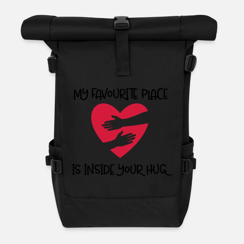 Umarmung - Rolltop Rucksack - Schwarz