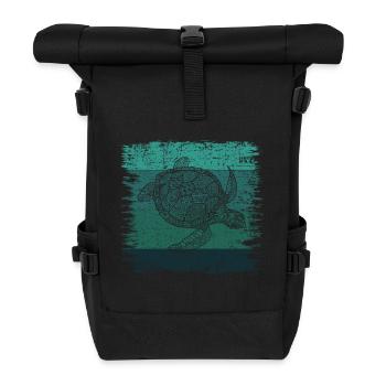 Schildkröte - Rolltop Rucksack - Schwarz - Vorne