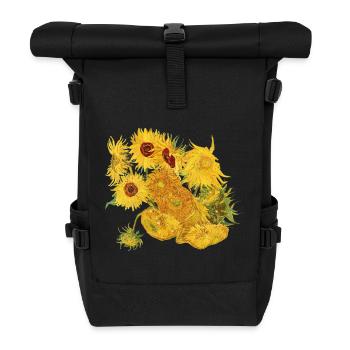 Vincent van Gogh Sonnenblumen Sunflowers Art Kunst - Rolltop Rucksack - Schwarz - Vorne