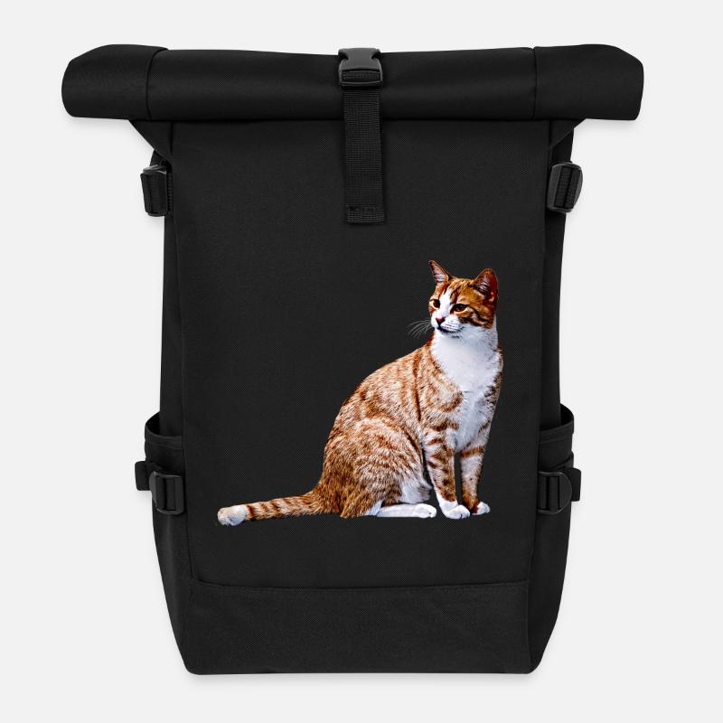 Katze Katzen Katze Cat Cats - Rolltop Rucksack - Schwarz