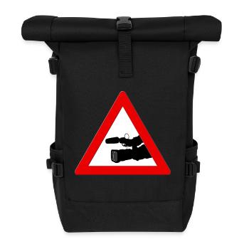 Attention, cameraman! - Roll Top Backpack - black - Front