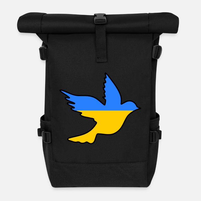 Ukraine - Rolltop Rucksack - Schwarz