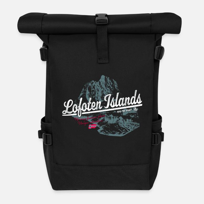 Lofoten Islands - Norway - Rolltop Rucksack - Schwarz
