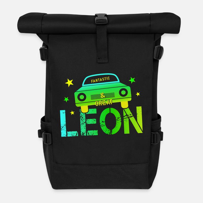 Leon Geburtstag Leon - Rolltop Rucksack - Schwarz