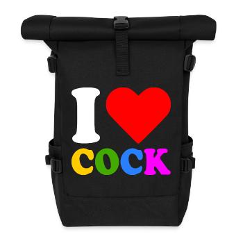 I love cock - Roll Top Backpack - black - Front