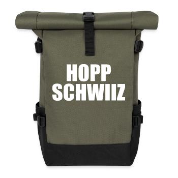 Hopp schwiiz - Roll Top Backpack - olive/black - Front