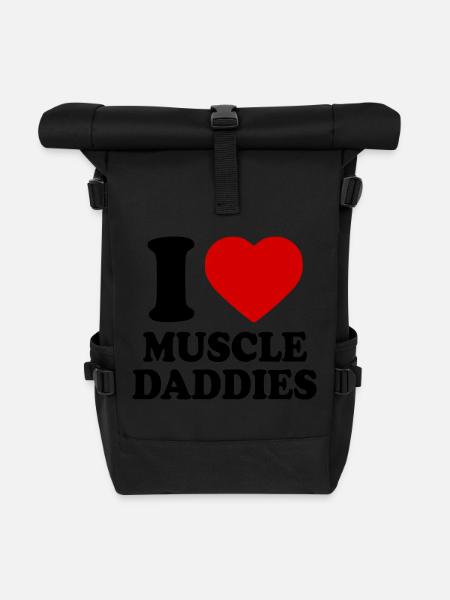 I love muscle daddies - Rolltop Rucksack - Schwarz