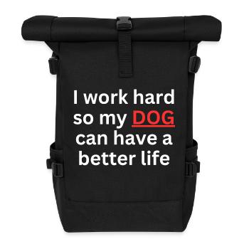 Hundespruch Hund Hundefreund Idee - Rolltop Rucksack - Schwarz - Vorne