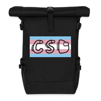 trans pride flag csd - Rolltop Rucksack - Schwarz - Vorne