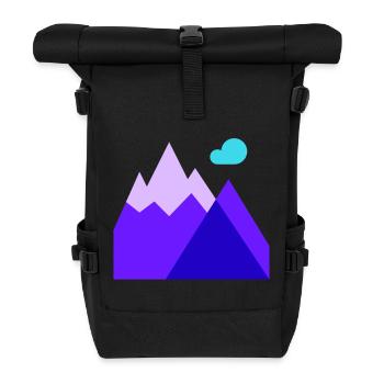 montagne, ski, ski alpin - Sac à dos roll top - noir - Devant