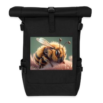 Animaux mignons en hibernation – abeille - Sac à dos roll top - noir - Devant