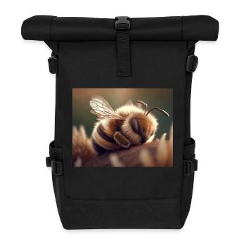 Animaux mignons en hibernation – tortue - Sac à dos roll top - noir - Devant