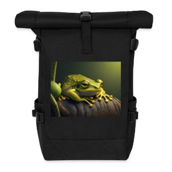 Niedliche Tiere, die Winterschlaf halten – Frosch - Rolltop Rucksack - Schwarz - Vorne