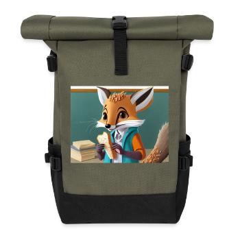 mignon petit renard démoniaque vie quotidienne – déjeuner - Sac à dos roll top - olive/noir - Devant