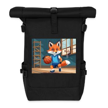 mignon petit renard démon vie quotidienne - basket-ball - Sac à dos roll top - noir - Devant