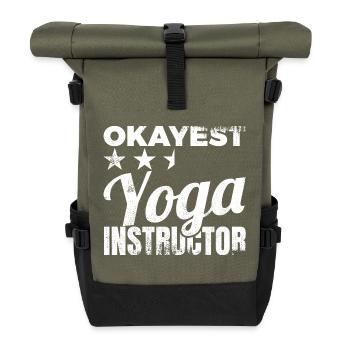 Average Yoga Teacher - Roll Top Backpack - olive/black - Front