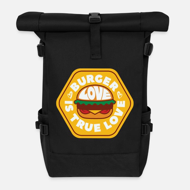 Burger Love - Sac à dos roll top - noir