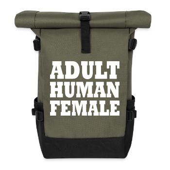 adult human female - Sac à dos roll top - olive/noir - Devant