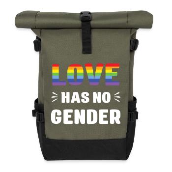 LGBT Pride Month - Love Has No Gender - Roll Top Backpack - olive/black - Front