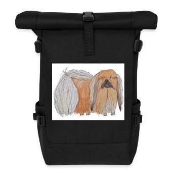 Pekinesischer Aufkleber - Rolltop Rucksack - Schwarz - Vorne