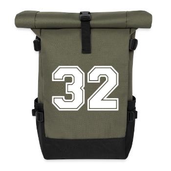 Number 32 - Roll Top Backpack - olive/black - Front