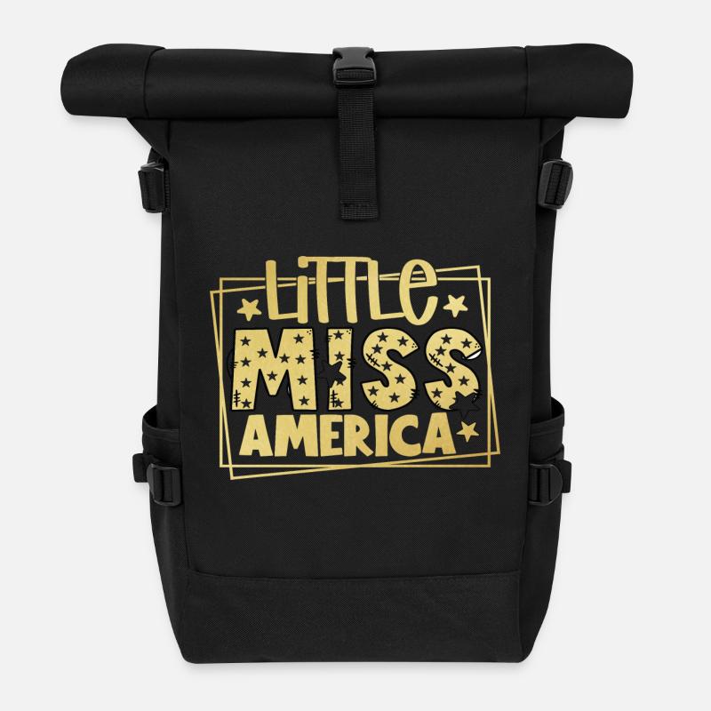 Little Miss America 4. Juli - Rolltop Rucksack - Schwarz